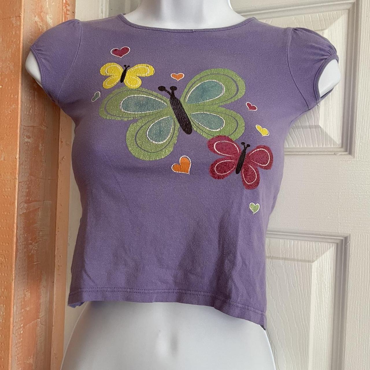Adorable lavender butterfly baby tee! 🦋 With faint... - Depop