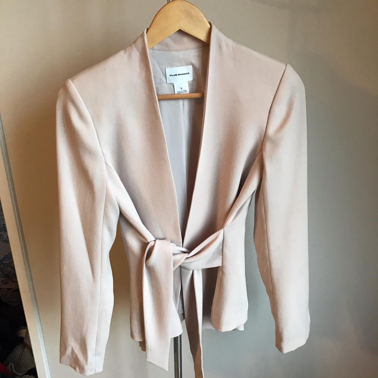 Club Monaco pink blush blazer with tie