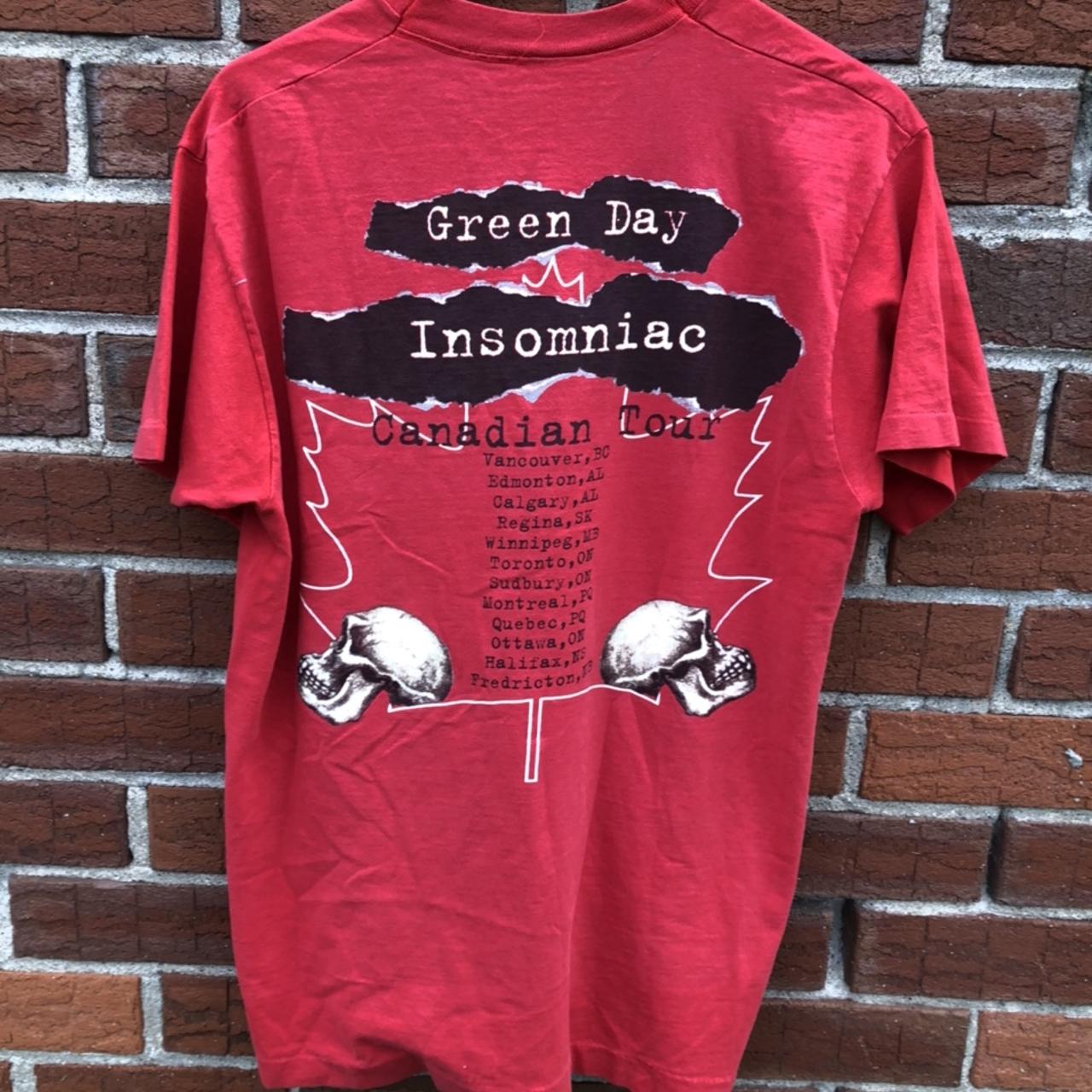 ずっと気になってた Green Day Insomniac`95 ヴィンテージTシャツ Red