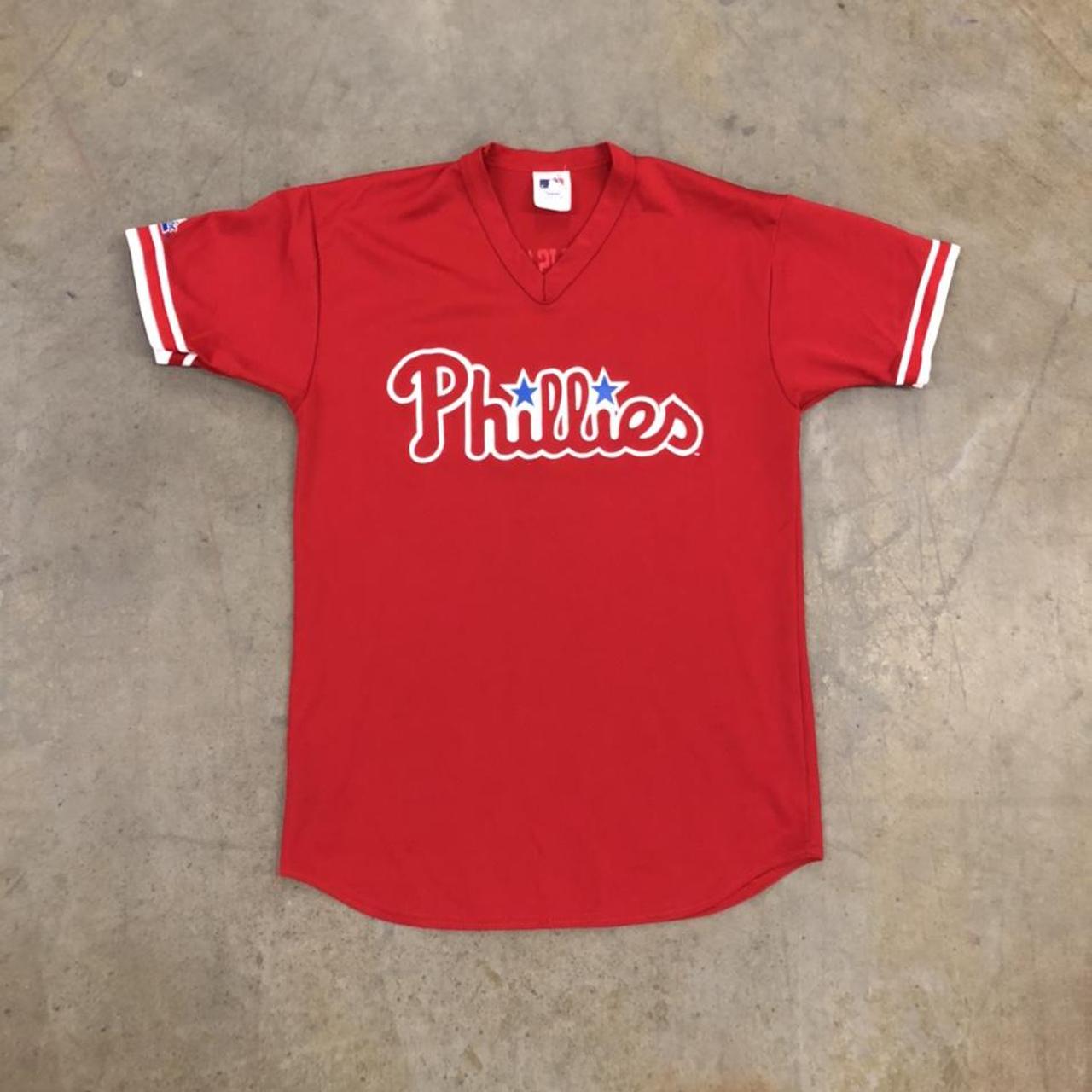 Vintage 1980s Majestic MLB Phillies Jersey Size: - Depop