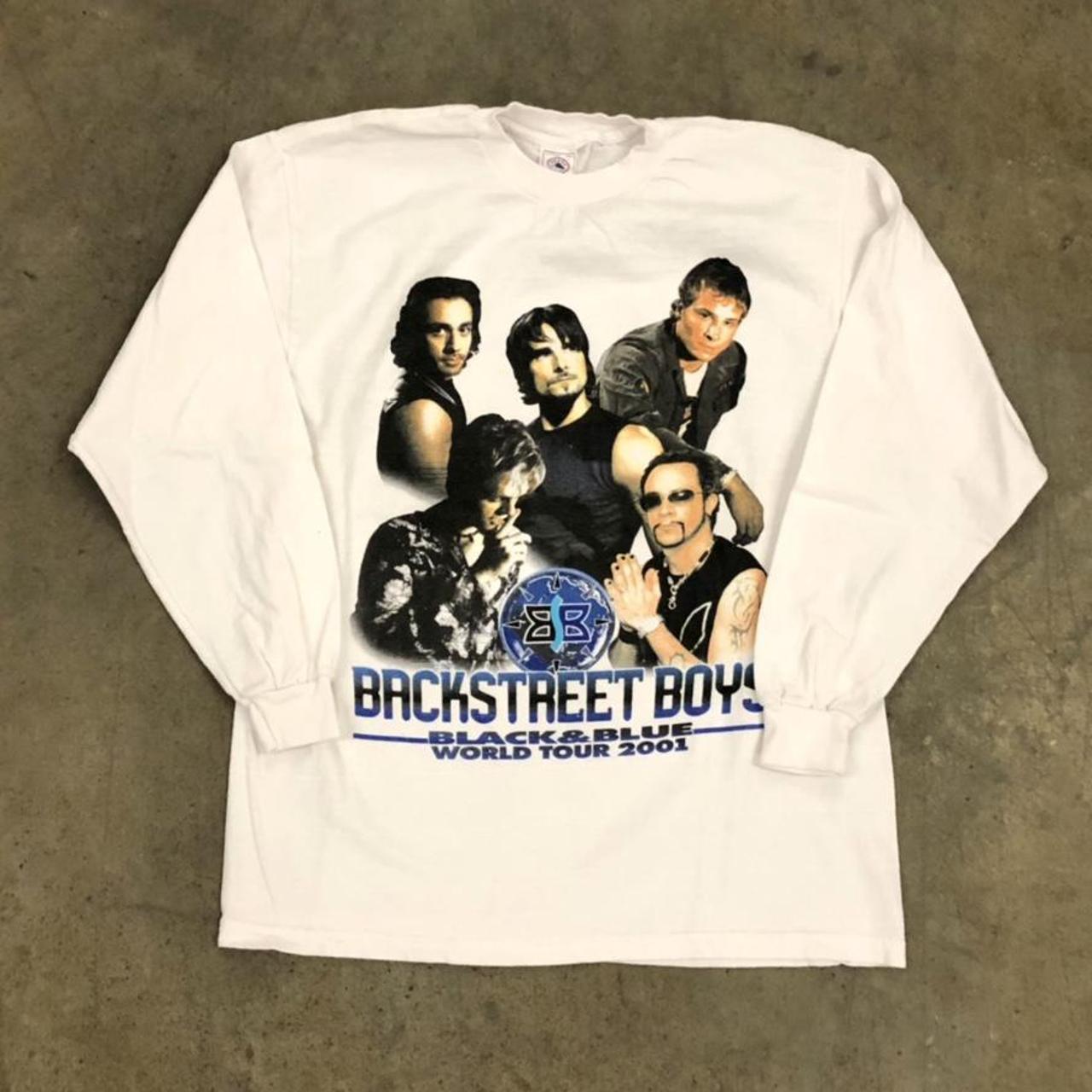 Vintage Backstreet Boys Shirt Concert Black and Blue... - Depop