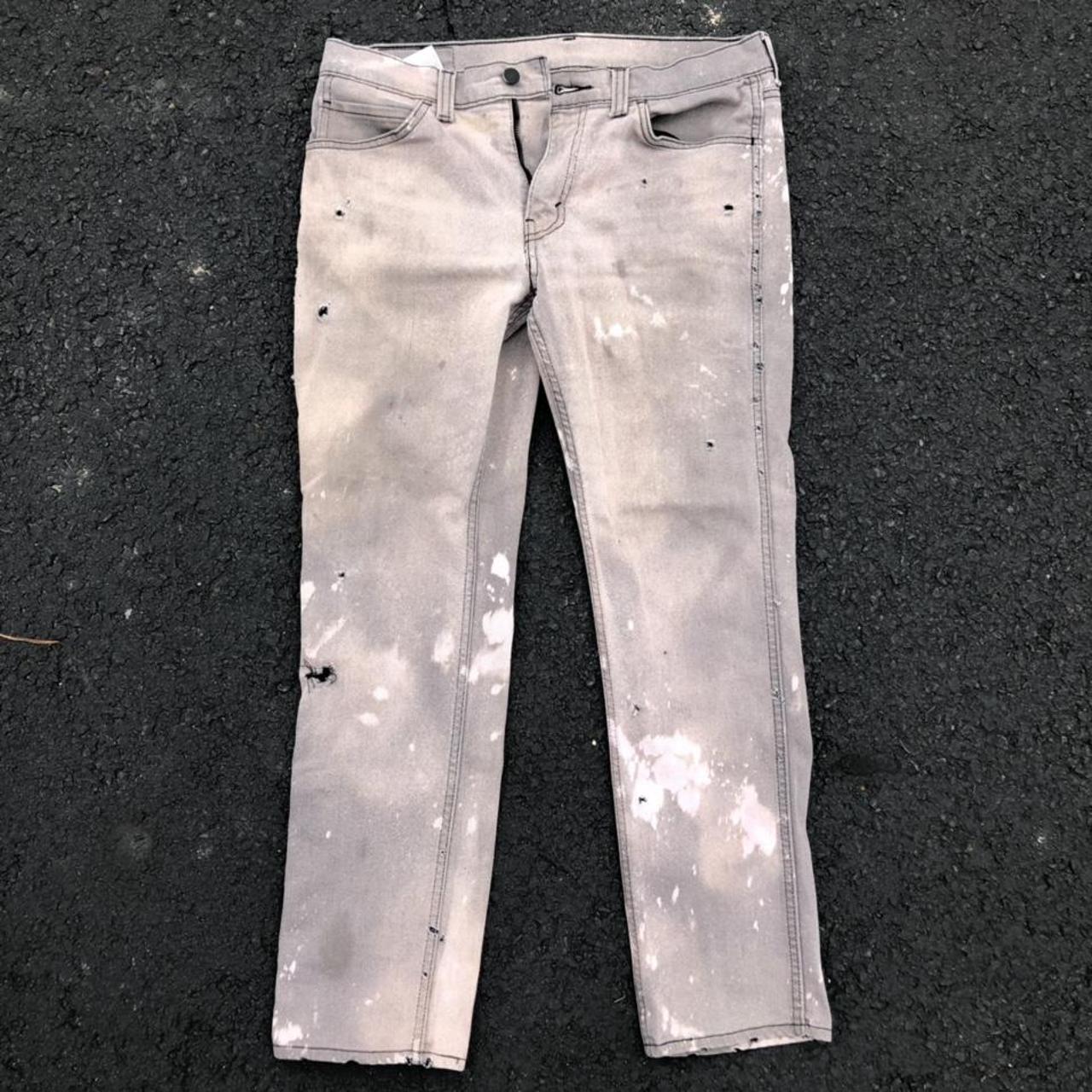 Levi 511 33x30 Custom Bleach Dyed Jeans Distressed... Depop