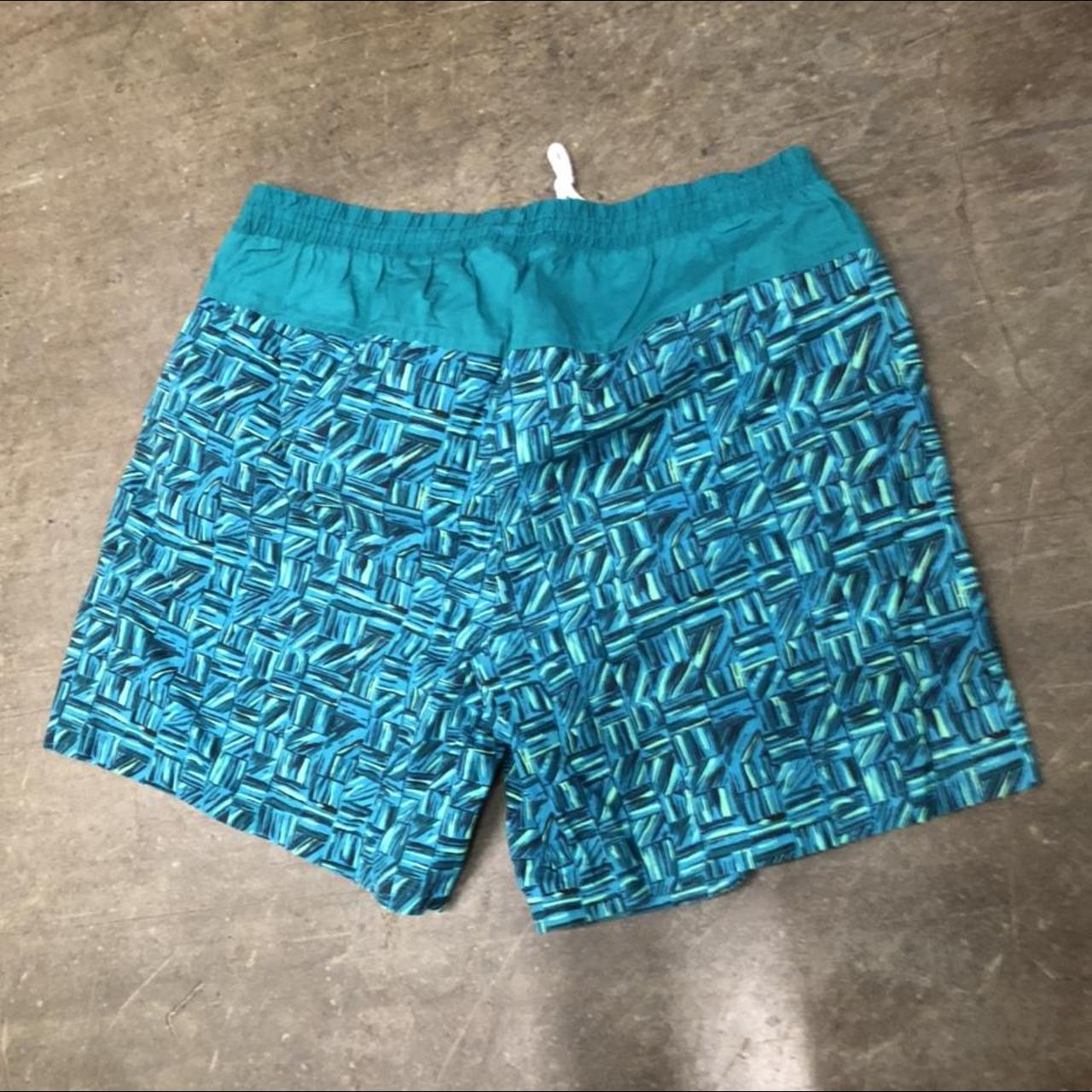 Basic Editions Men's Blue and Green Shorts Depop