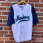 KIDS SIZE SEATTLE MARINERS JERSEY Button Up / MLB / - Depop