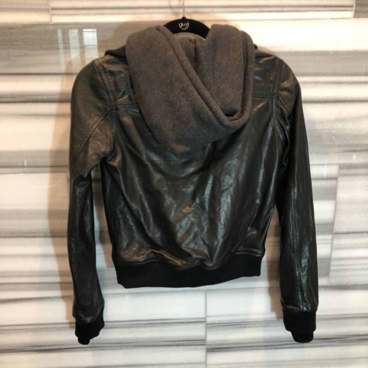 R13 Hooded Flight leather bomber Jacket R13 Hooded Depop