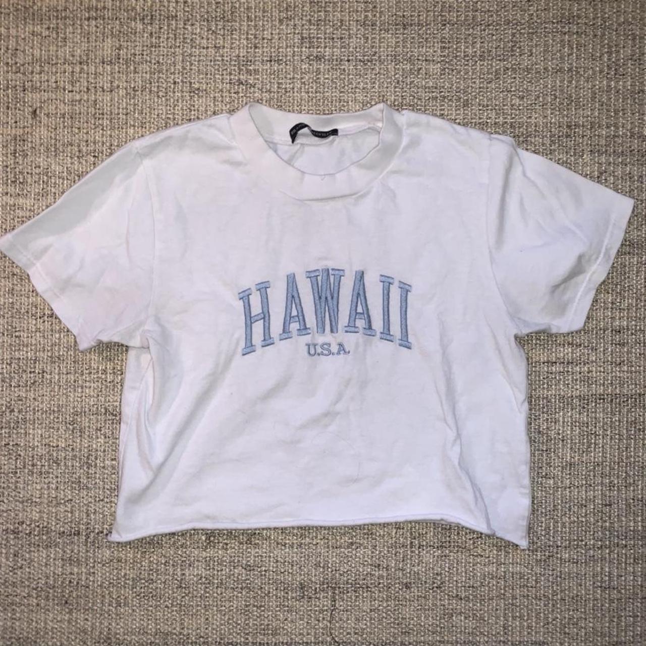 brandy melville white hawaii crop top!... - Depop