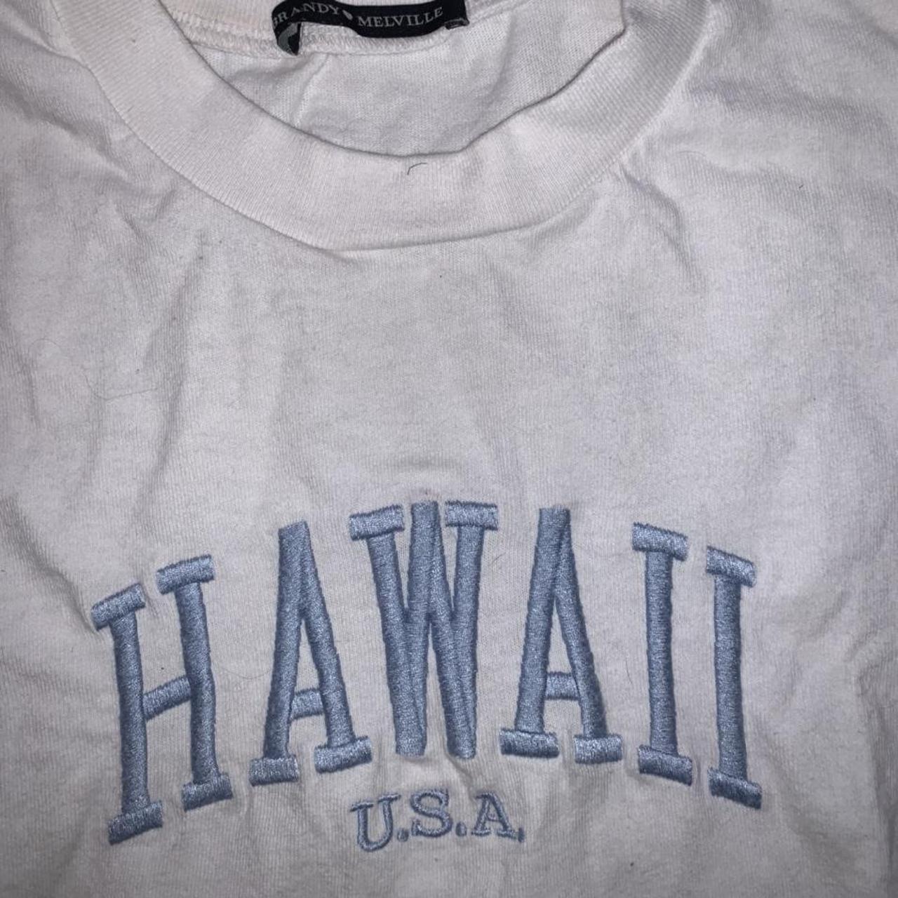 brandy melville white hawaii crop top!... - Depop