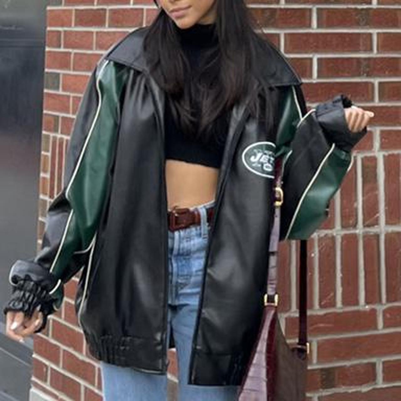 jets leather jacket