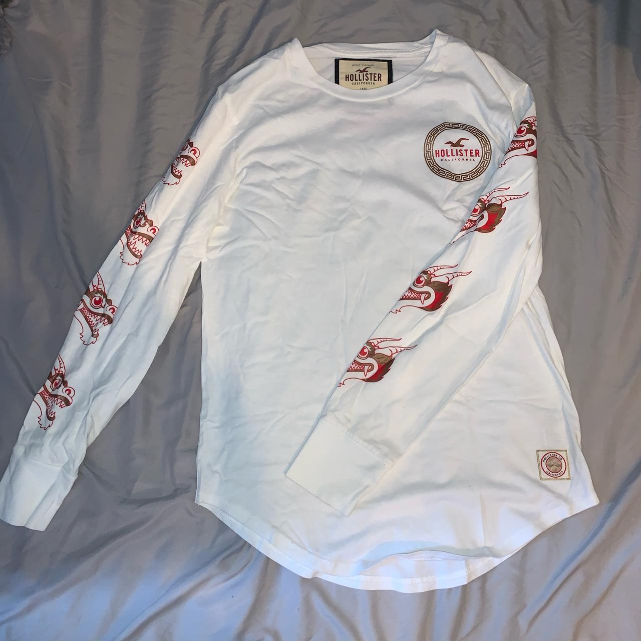 HOLLISTER WHITE CHINESE NEW YEAR OVERSIZED Depop