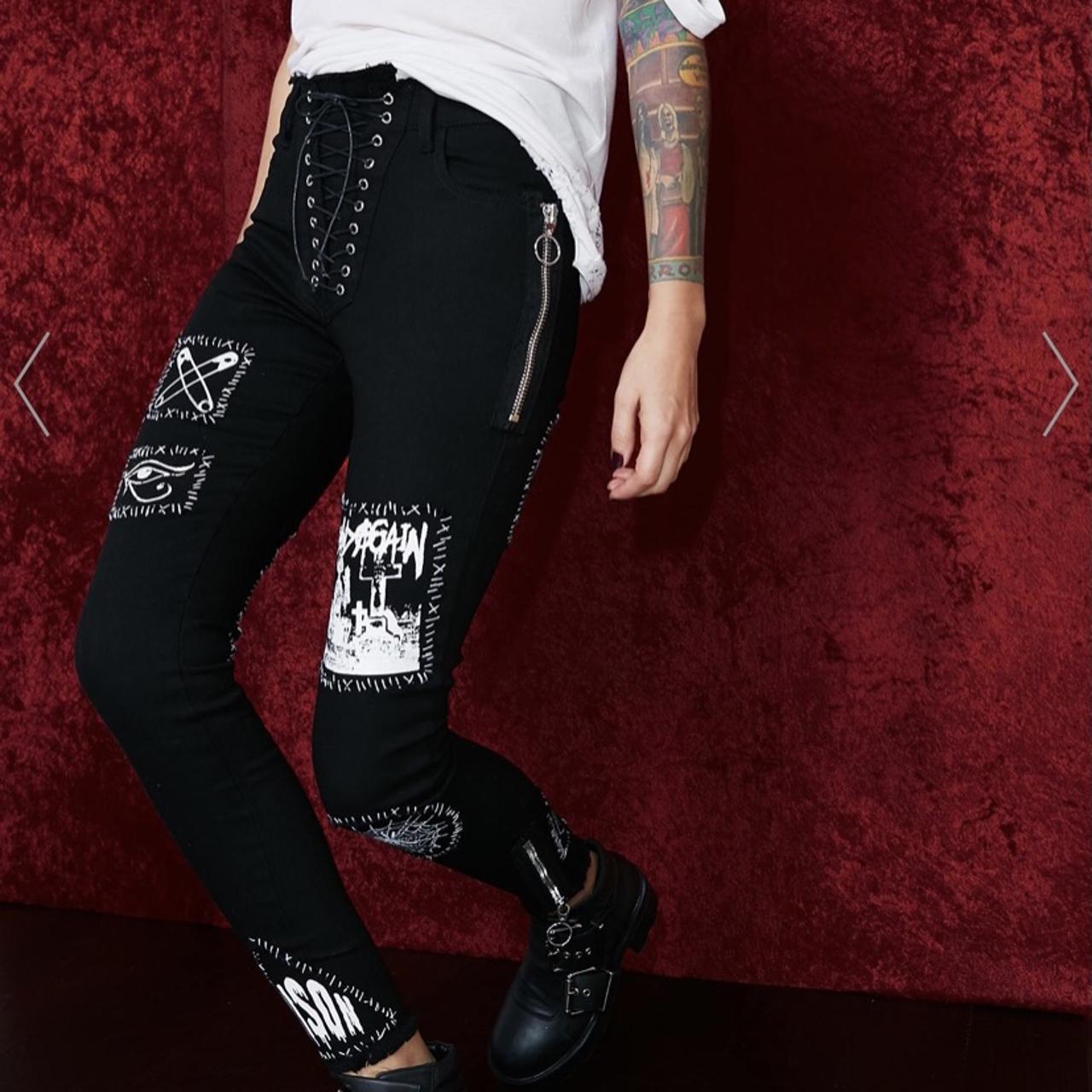 Dolls Kill Current Mood 'Stitch B*tch' black lace Depop