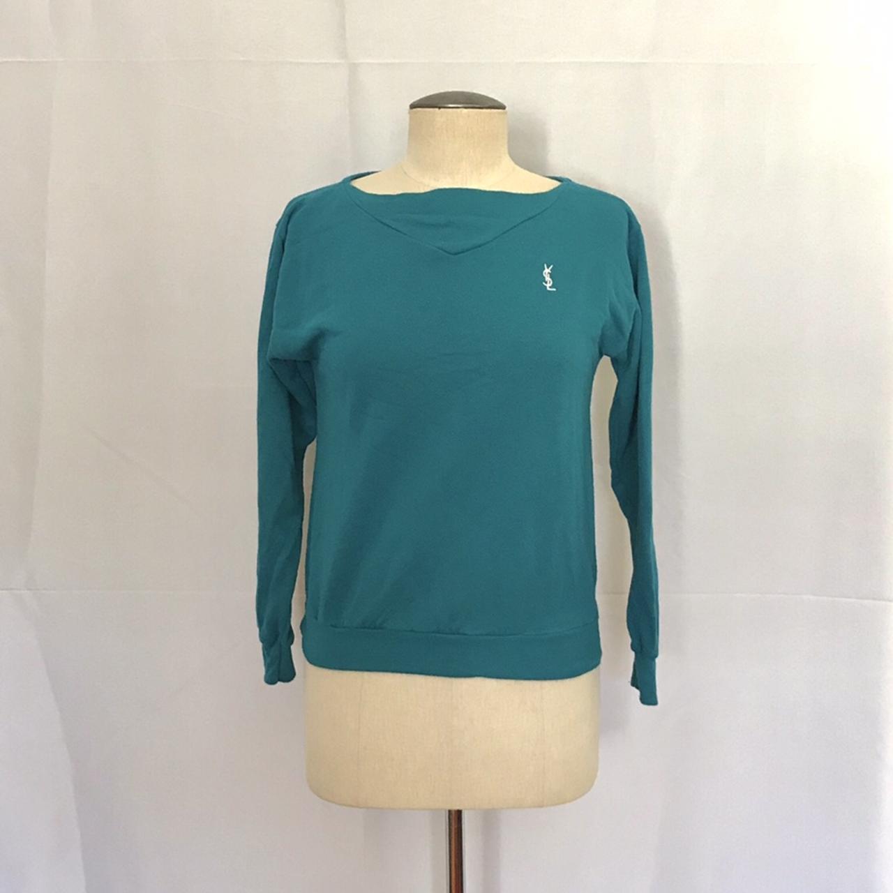 Vintage 80’s YSL Yves Saint Laurent teal logo