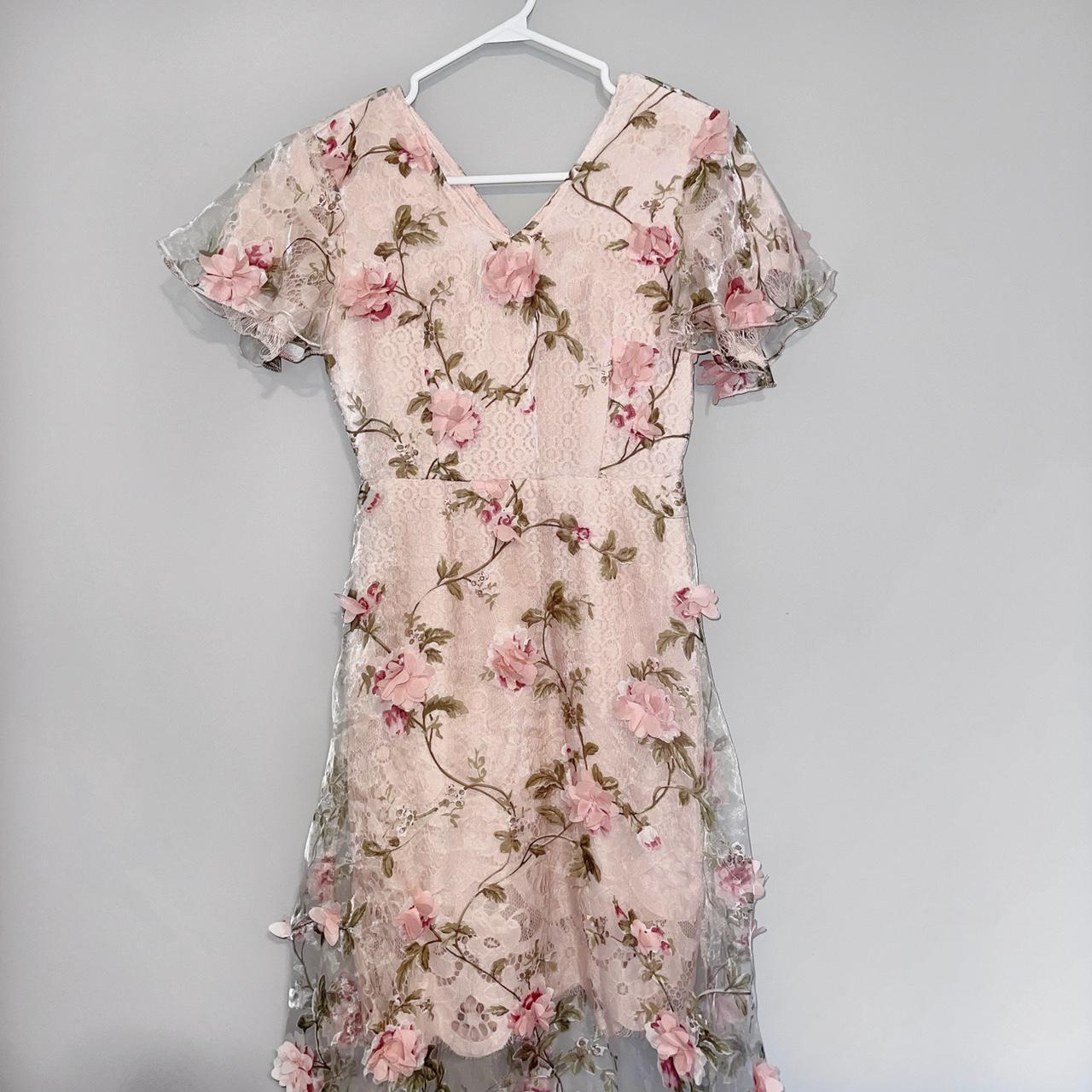 pastel pink floral dress