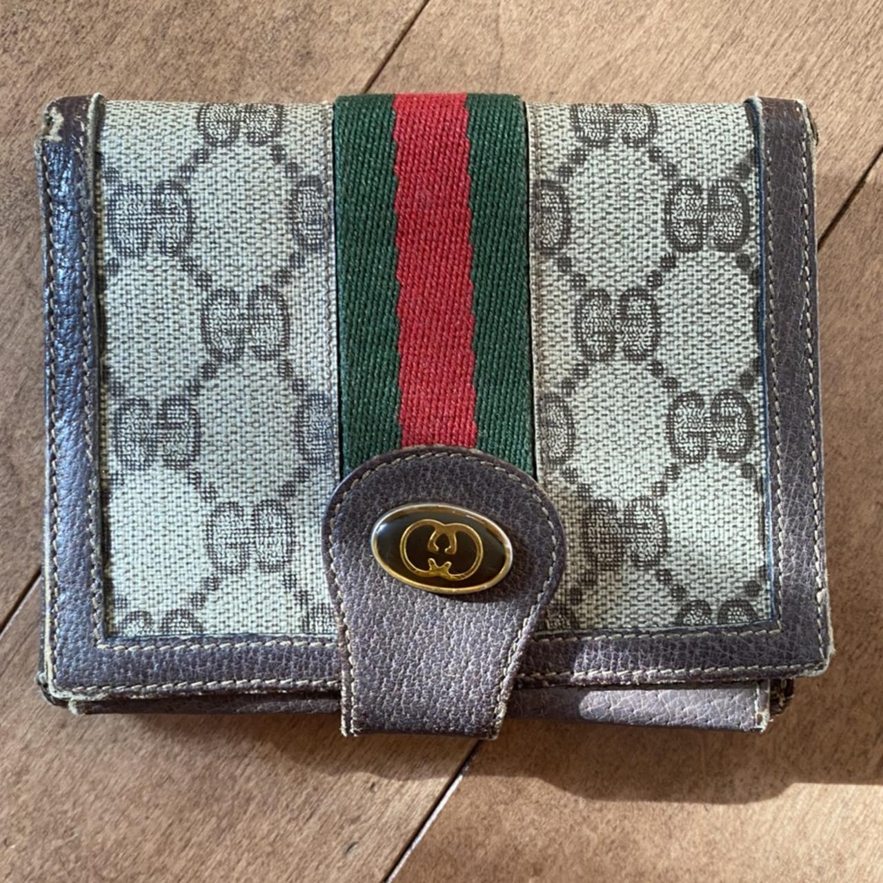 100% AUTHENTIC GUCCI WALLET WITH LEATHER DETAILS AND - Depop
