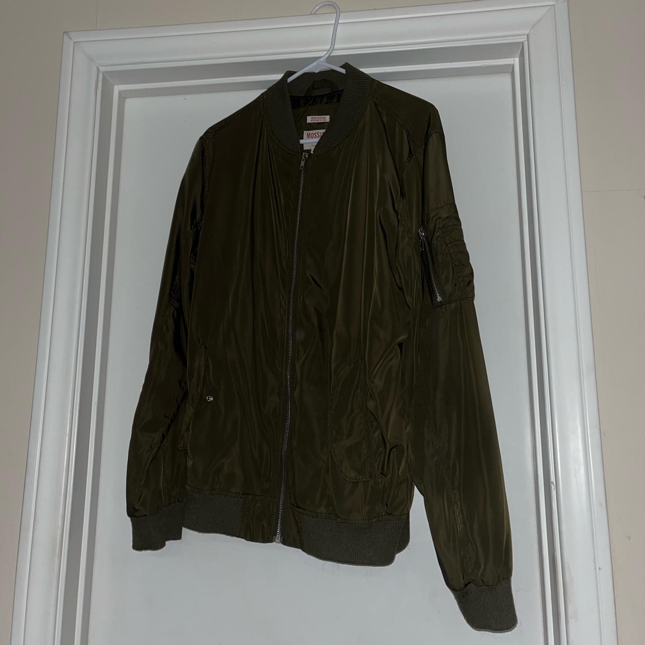 green not puffy bomber. Longer torso. Size M. Small... - Depop