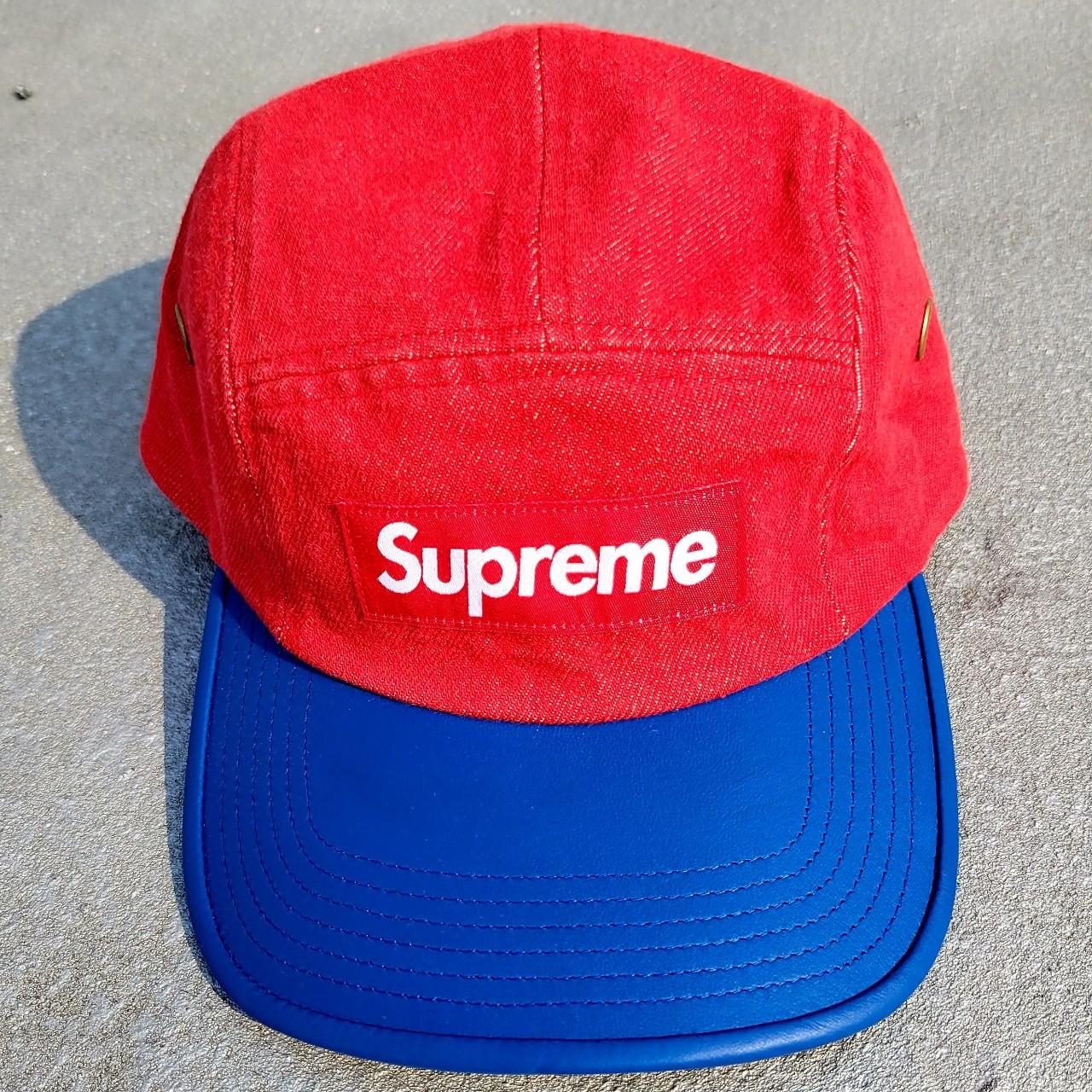 supreme 2 tone denim camp cap