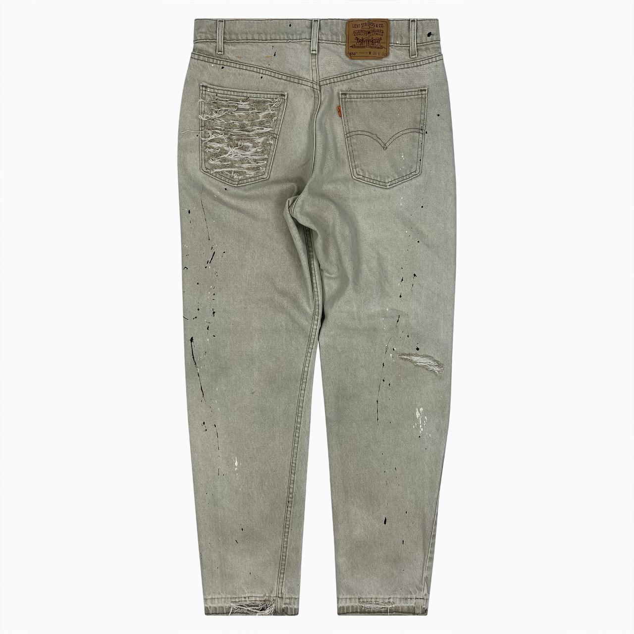 Tanned Levis 550 Paint Splatter Distressed Jeans... Depop