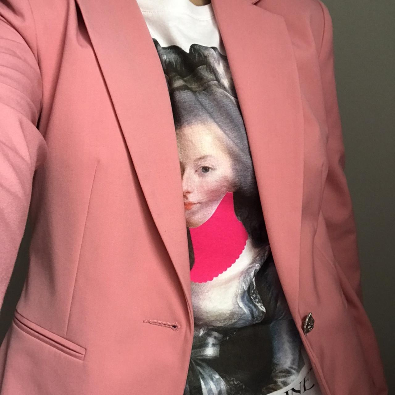 zara coral blazer