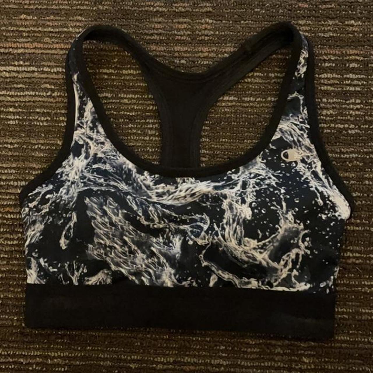 champion black and gray padded sports bra 🤍🕊 • in... - Depop