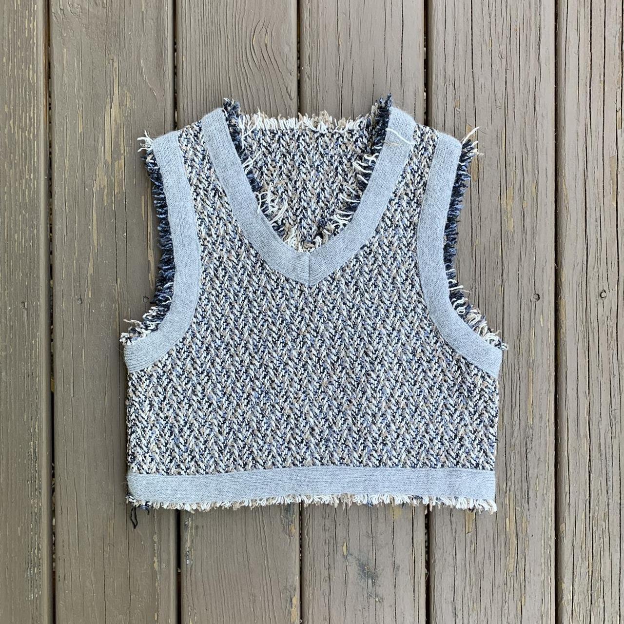 Handmade knit vest crop top Made for me by a friend Depop