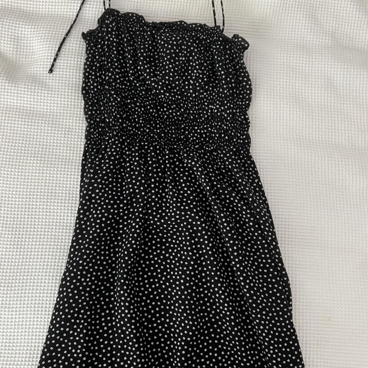 cutest black dress with flower detailing 🤍 only... - Depop