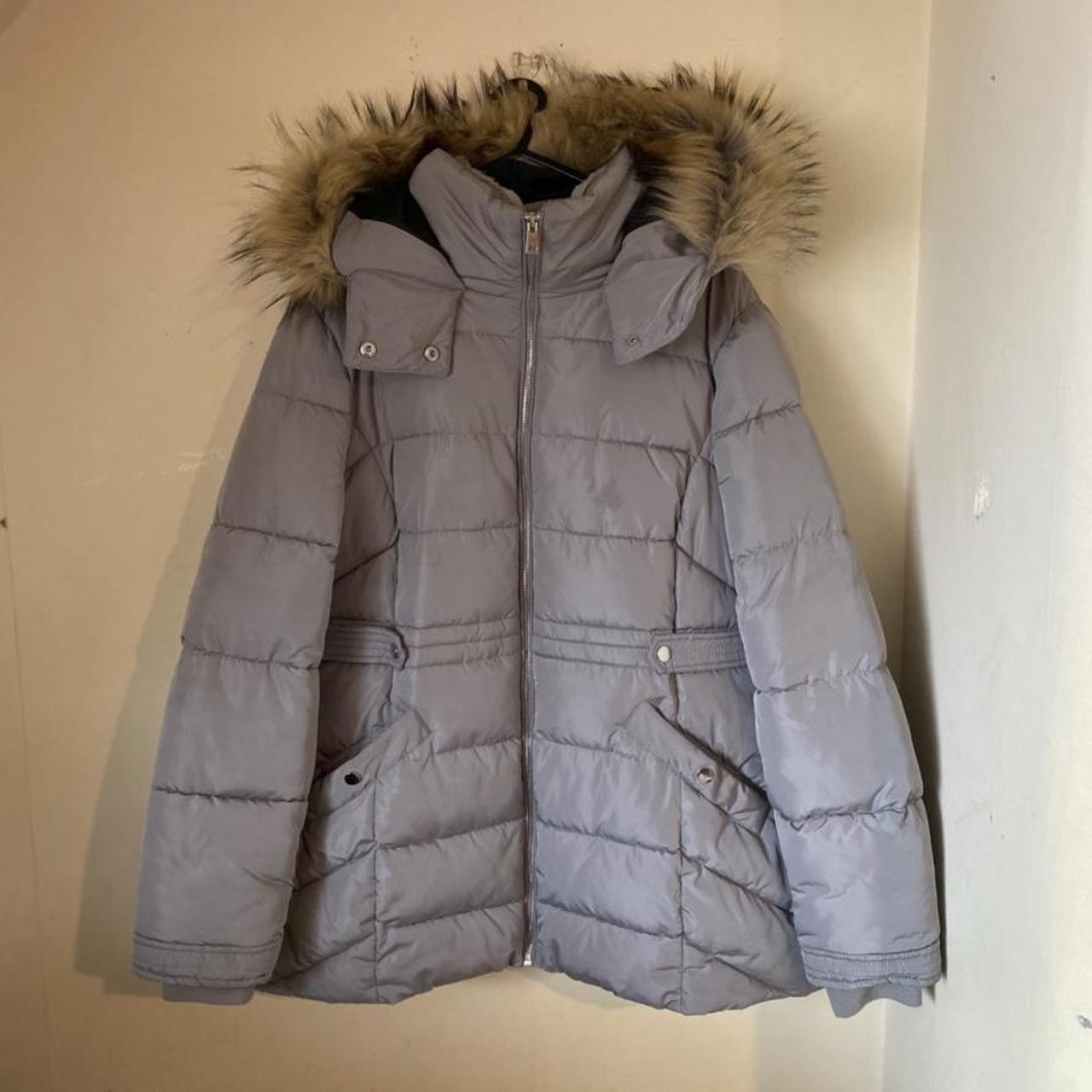 Primark puffer coat with faux fur hood trim. Size... - Depop