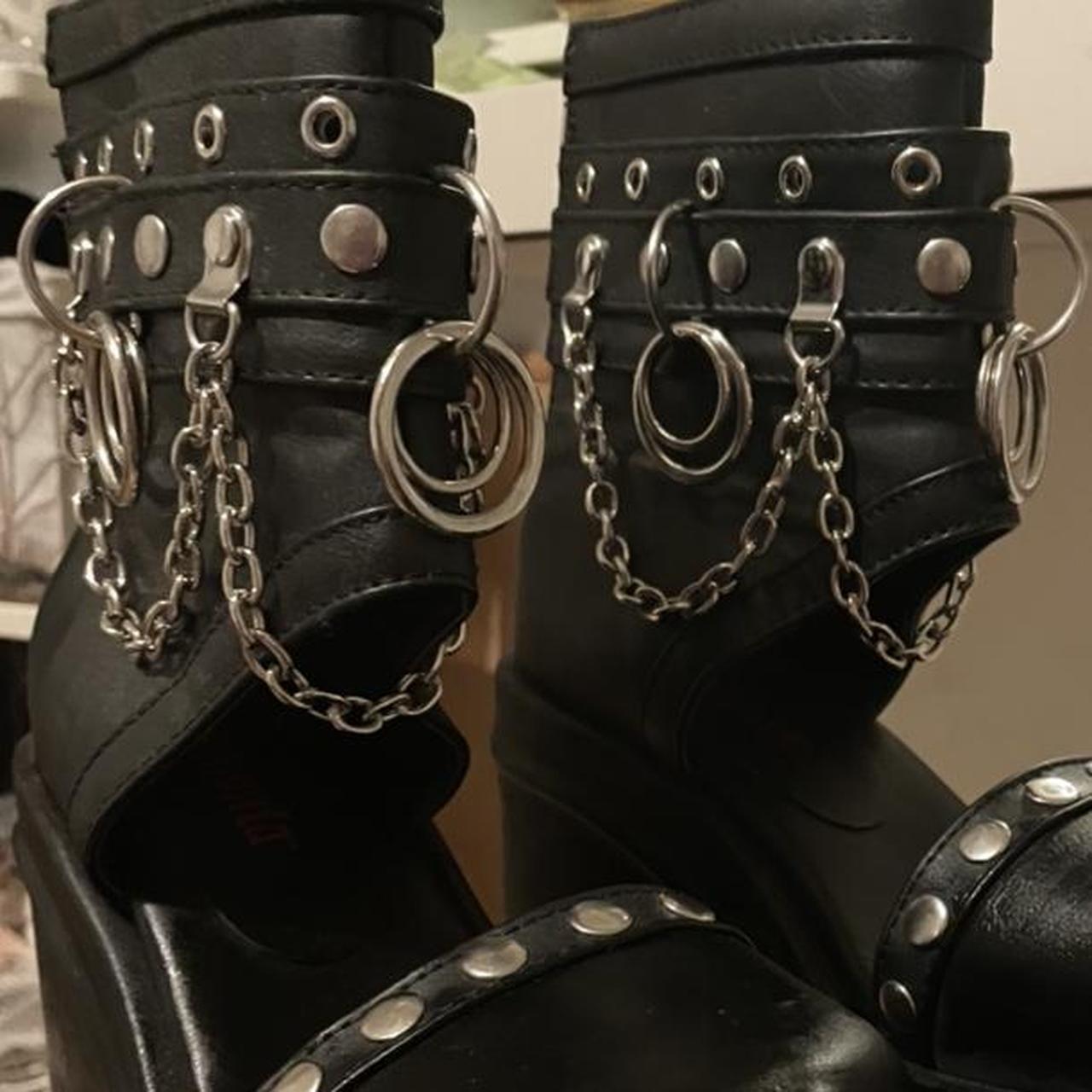 Demonia Wave-22 platform shoes - with chains and... - Depop