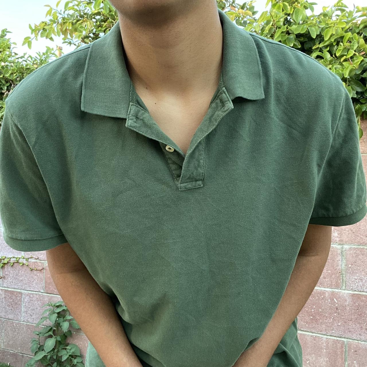 old navy polo, -> thrifted item, love the dark green