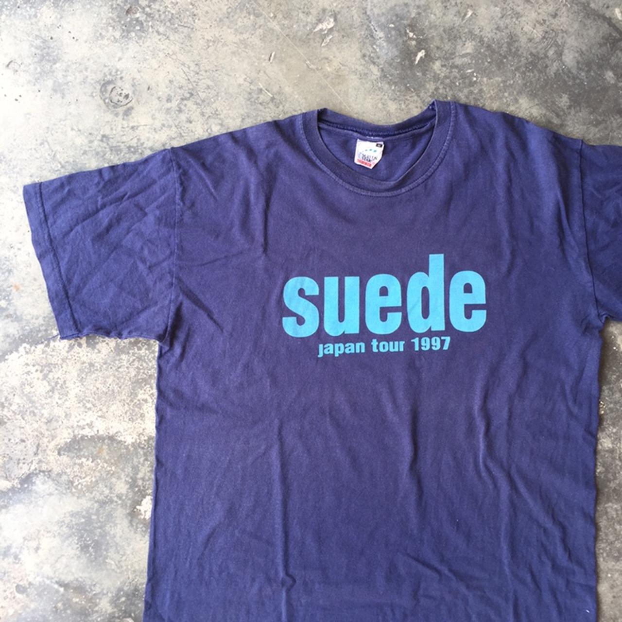 Suede Japan Tour 1997 Tee. Navy Blue Tee, Screen | Depop