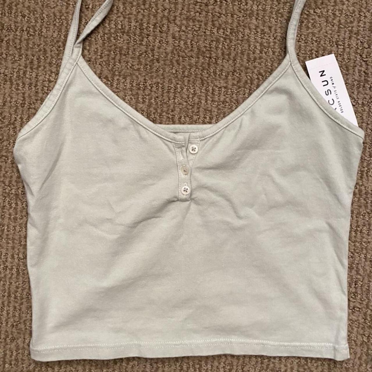 brandy green button tank the green is more visible... Depop