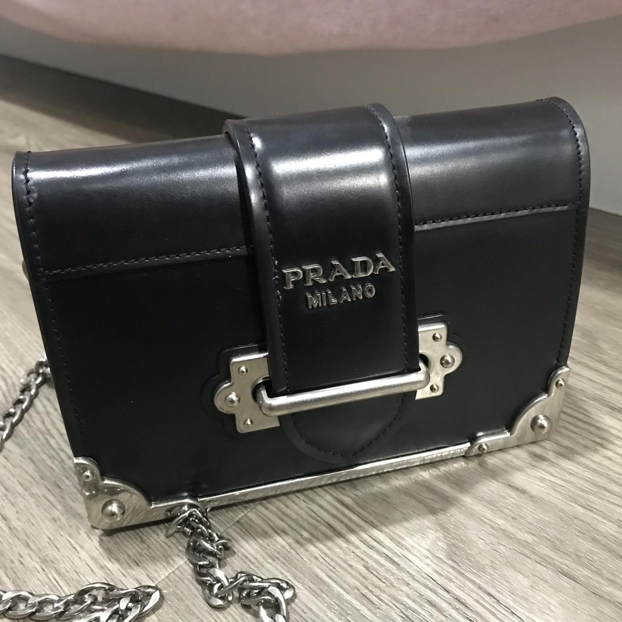 Prada soft cahier leather bag. Larger size. Comes - Depop