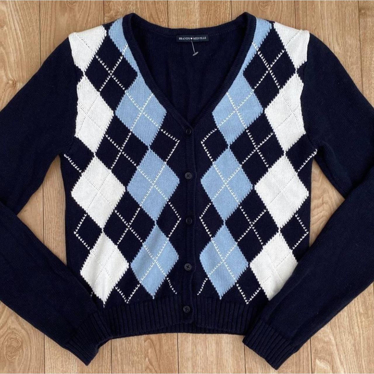 Melville Sweaters Elizabeth Cotton Argyle Sweater Brandy Melville