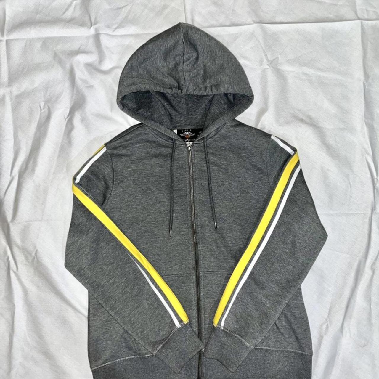 Harley Davidson zip up hoodie with yellow accent... - Depop