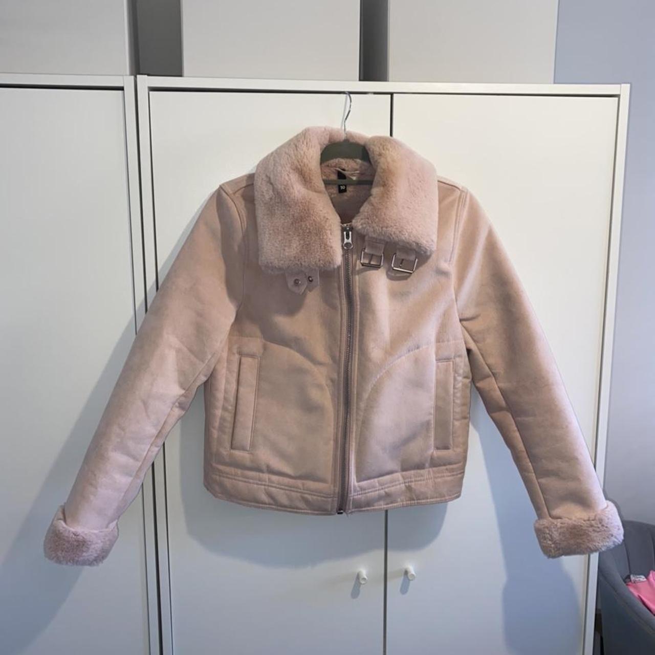 H&m pink shop suede jacket