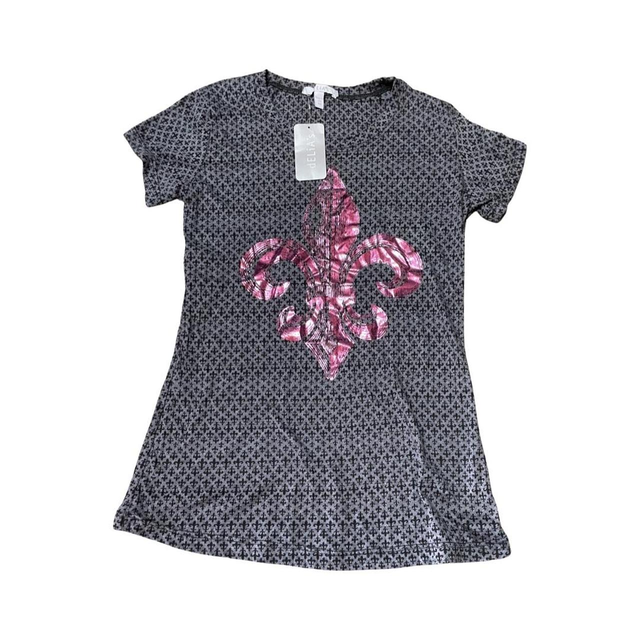 Delia's Women's Grey and Pink T-shirt