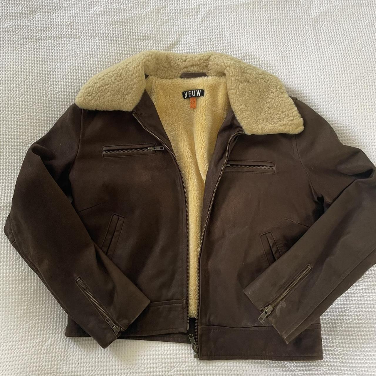 Neuw Brown Genuine Leather Aviator / Sherpa... - Depop