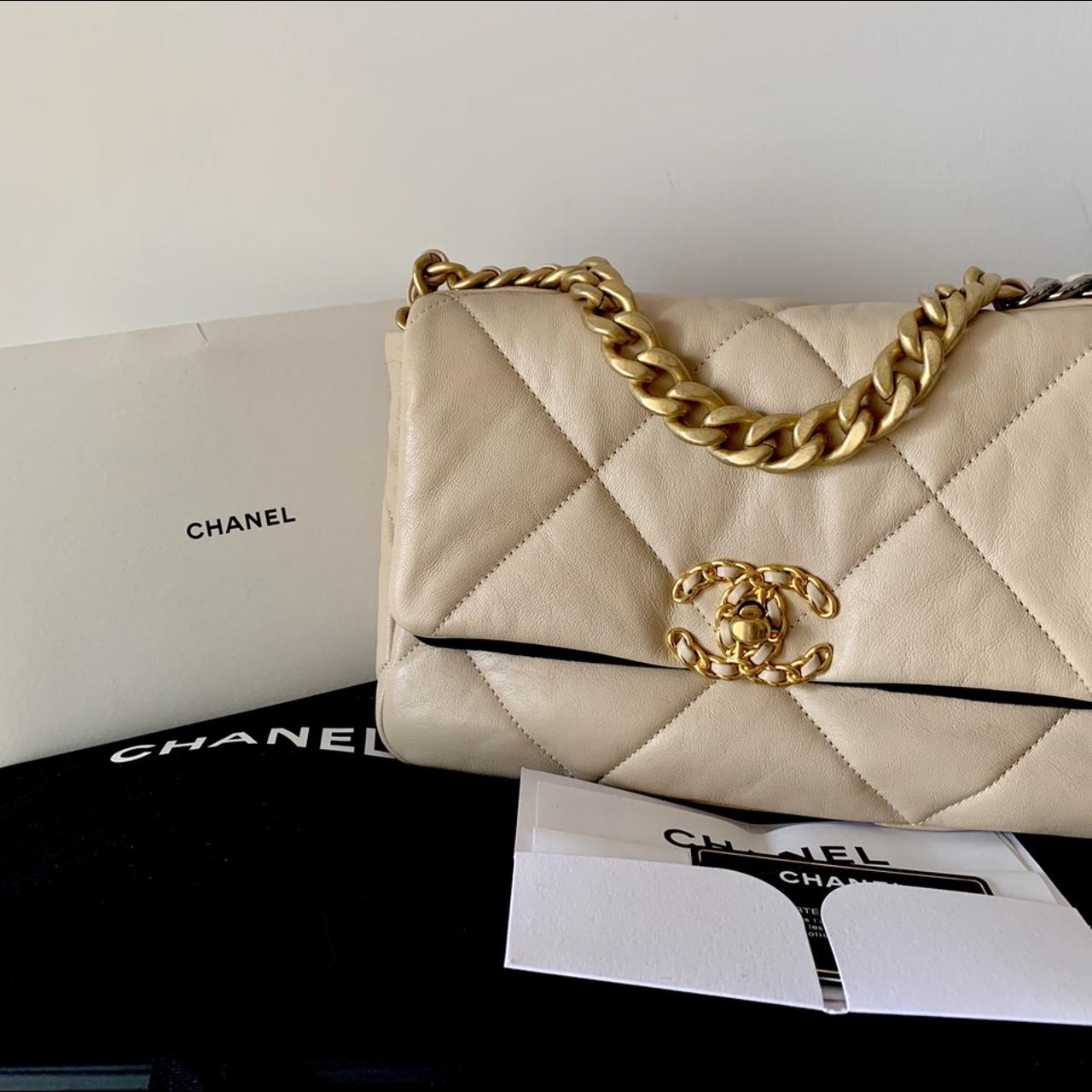 Chanel 19 Flap Bag in 20S Light Beige (Brand New) - Depop