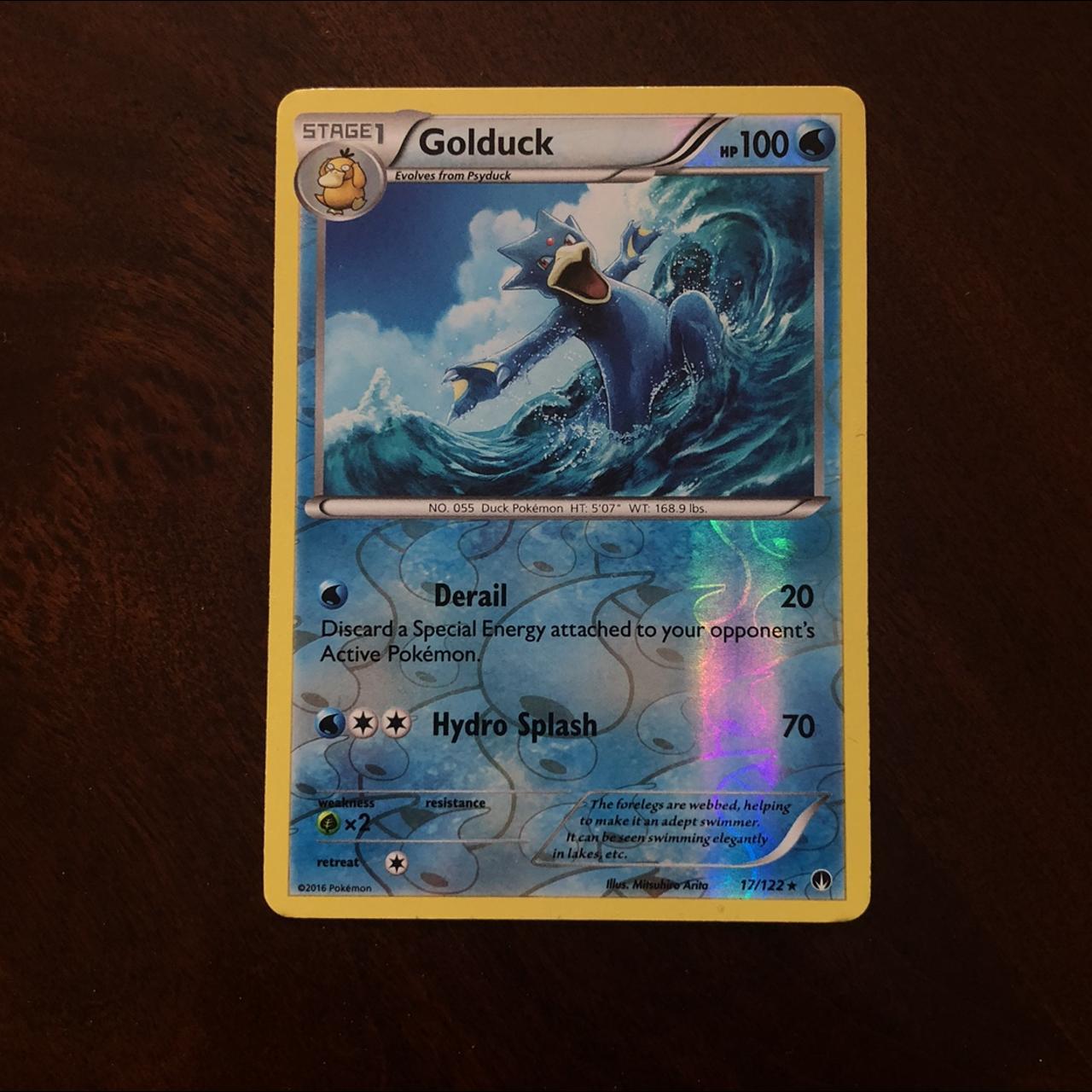 1 CARD 1 PROTECTOR Golduck 17/122 Rare Pokemon TCG Card 