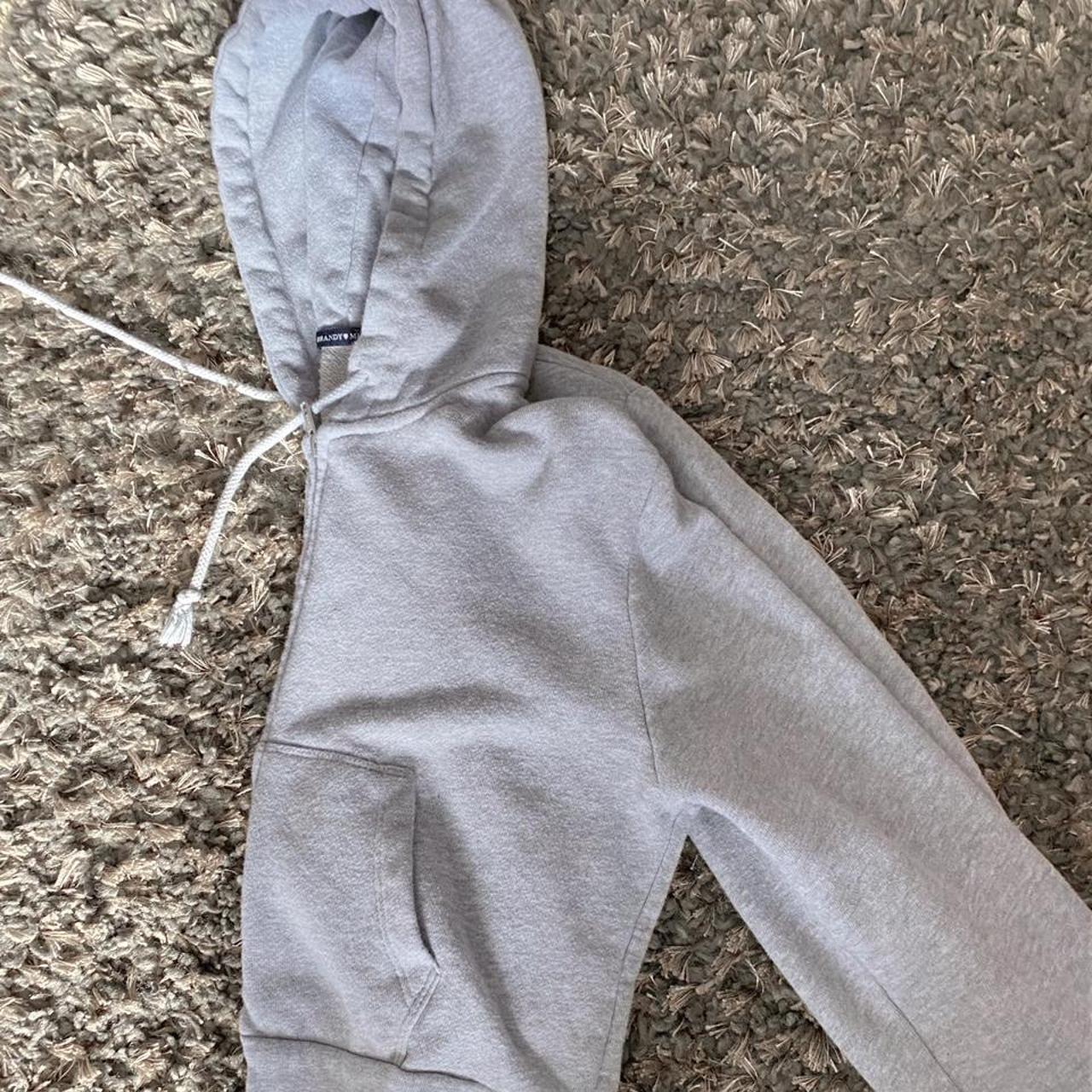brandy melville grey cropped moletom com capuz
