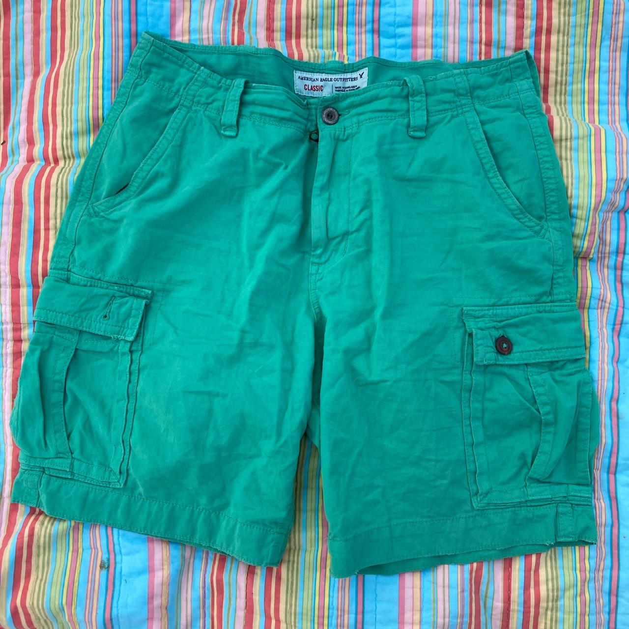 American Eagle seafoam green cargo shorts. Made of a... Depop