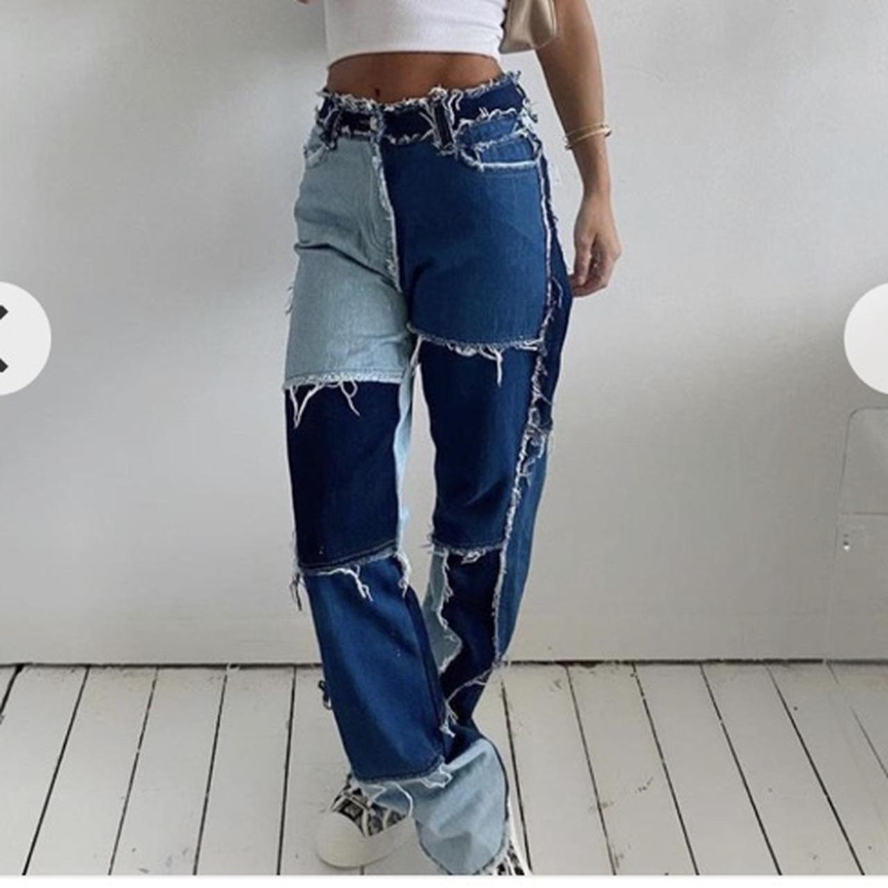 Perfectly patched Jean's” from empty soda Never... - Depop