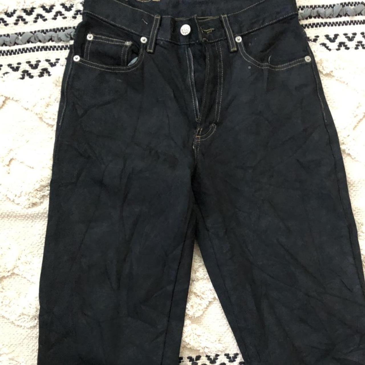 vintage baggy jeans, black/ dark navy - Depop