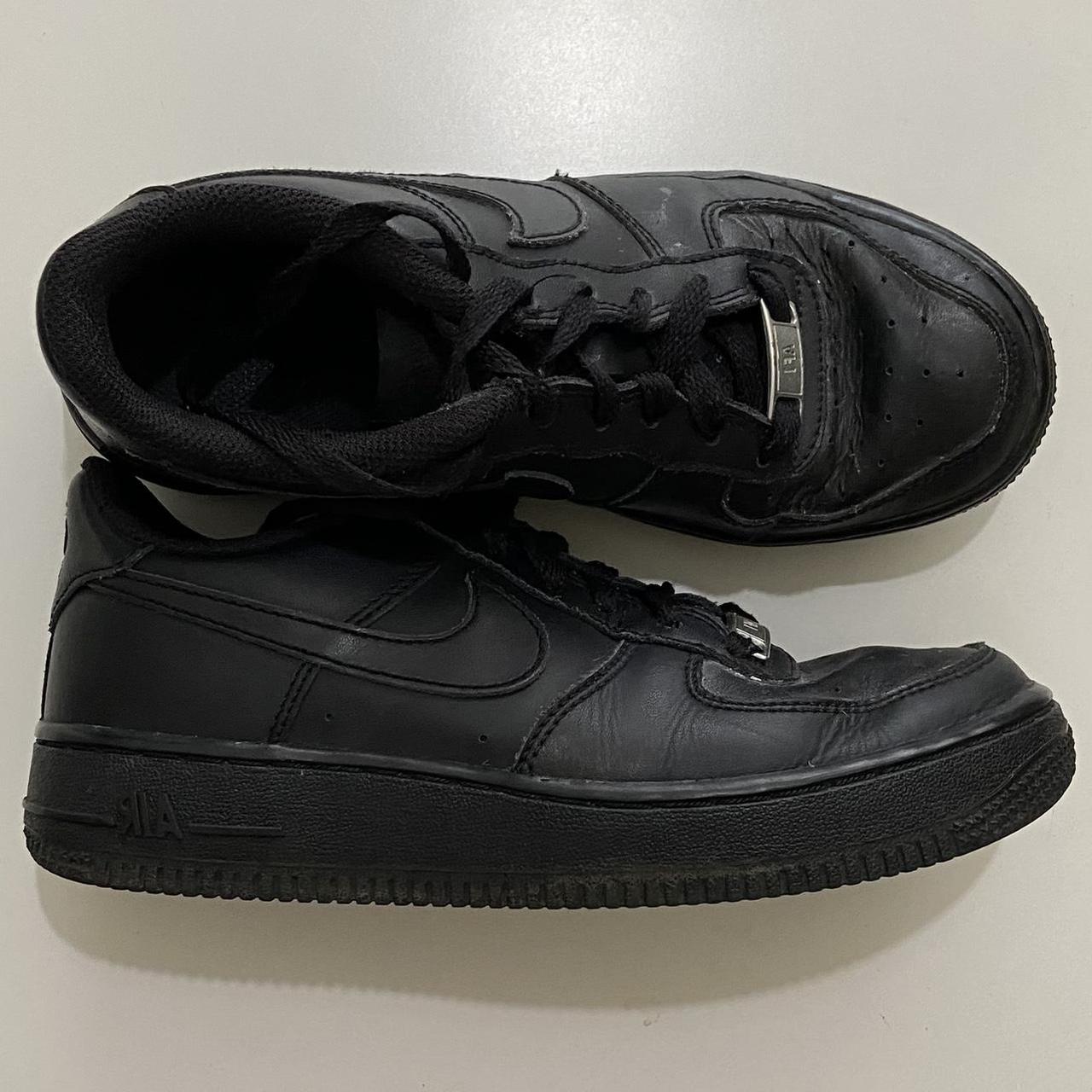 Black Nike Airforces 1 shoes. Used, no rips some... - Depop
