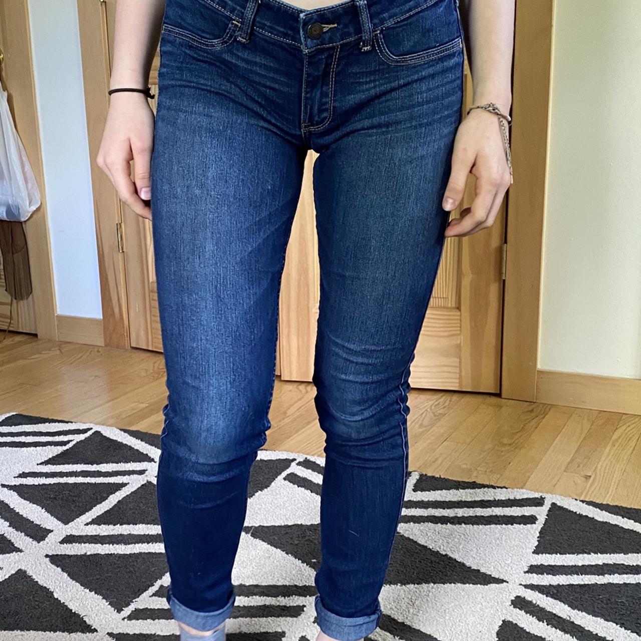 Comfy and flattering jeans dark wash barely worn.... Depop