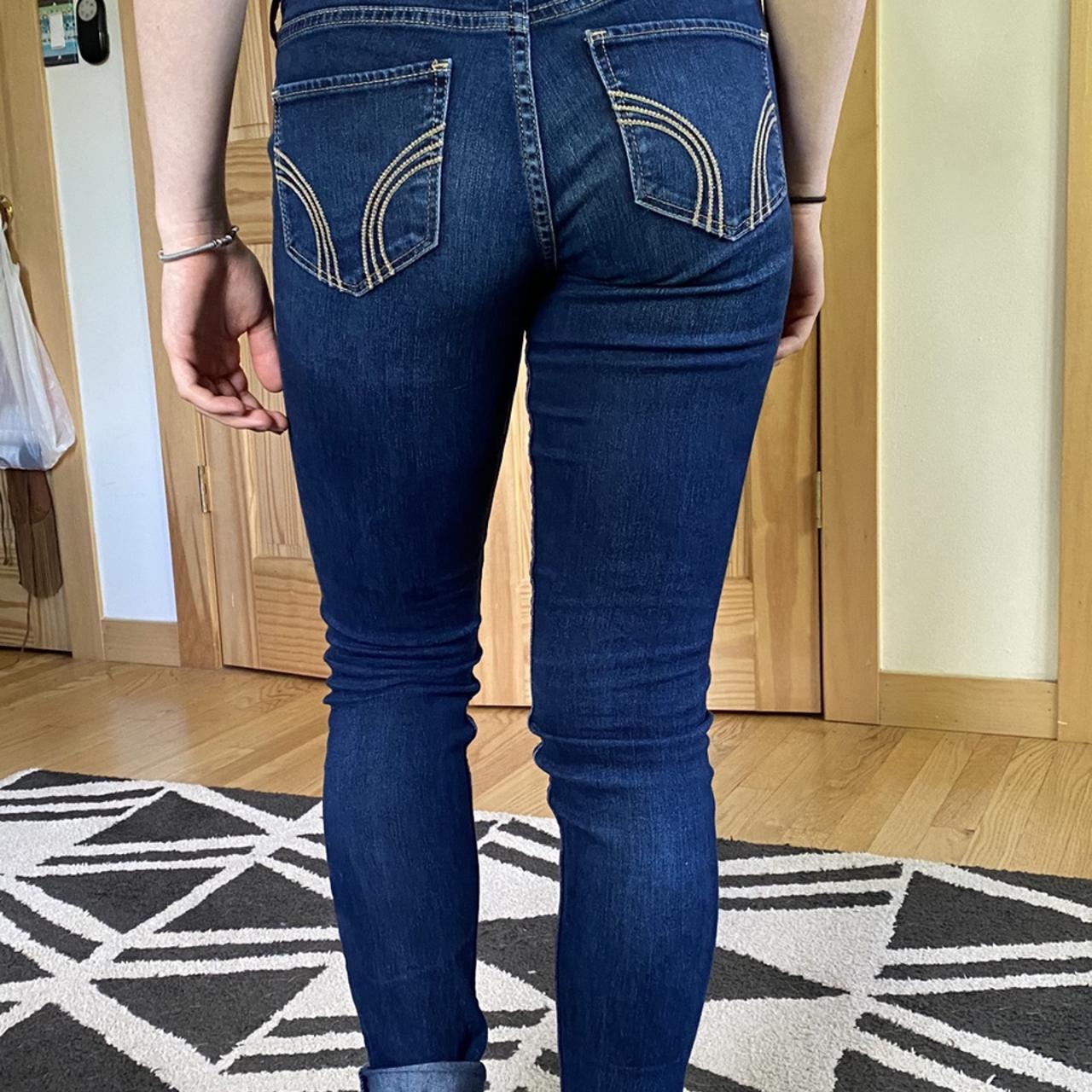 Comfy and flattering jeans dark wash barely worn.... Depop
