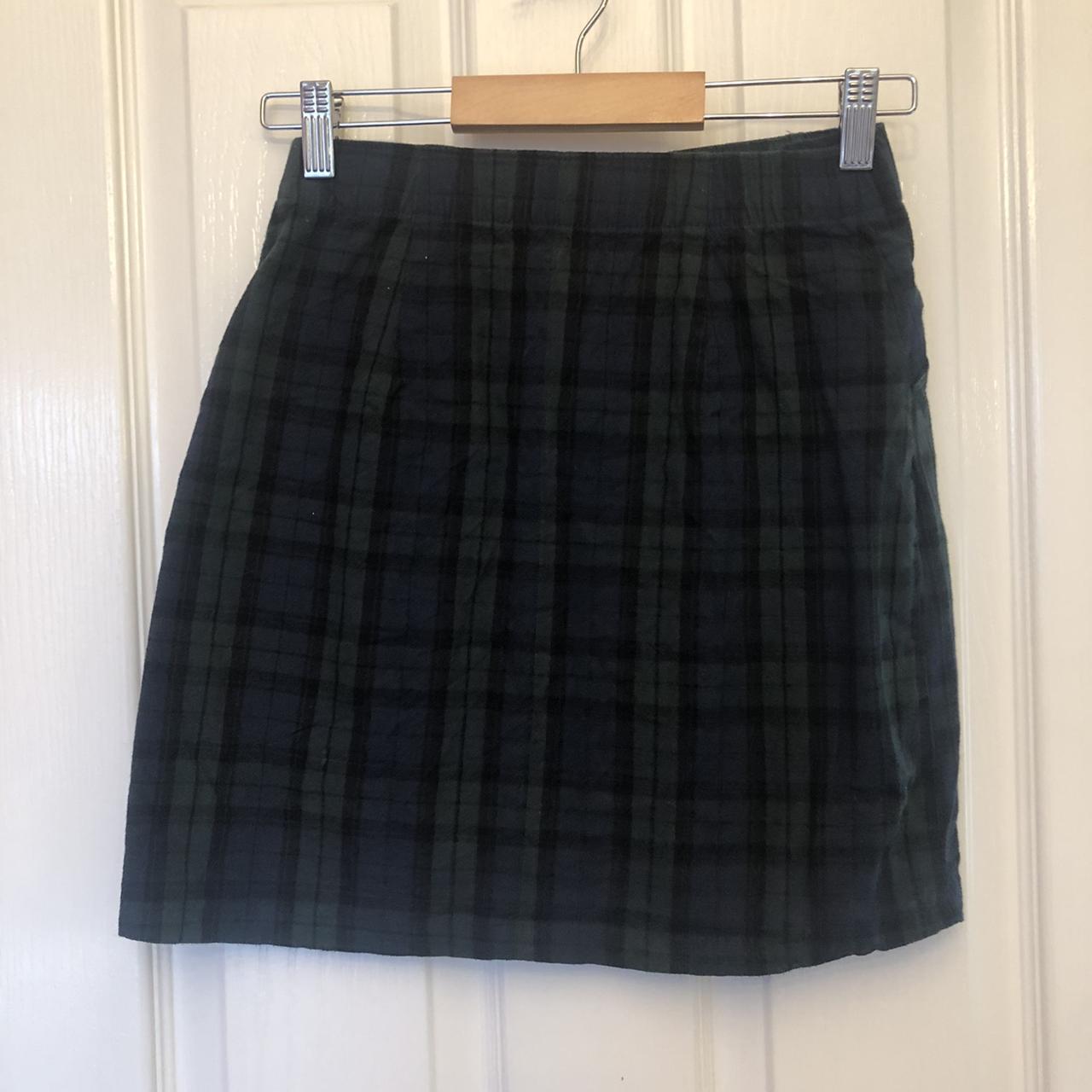 Green plaid shop skirt hollister