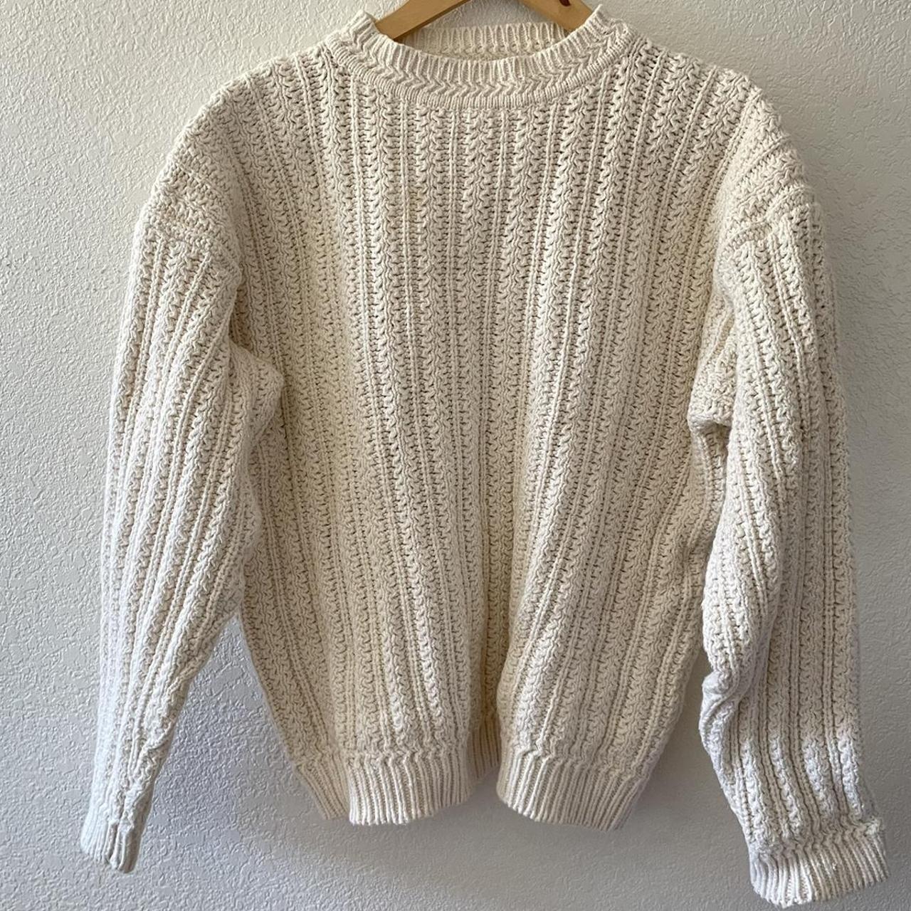 Beige chunky knit sweater - such good quality - 55%... - Depop