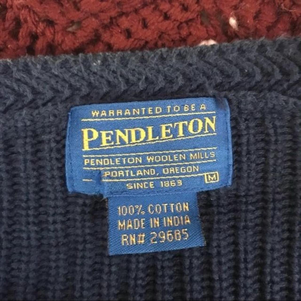 Pendleton Fair Isle Chunky Ribbed Knit Cotton... - Depop