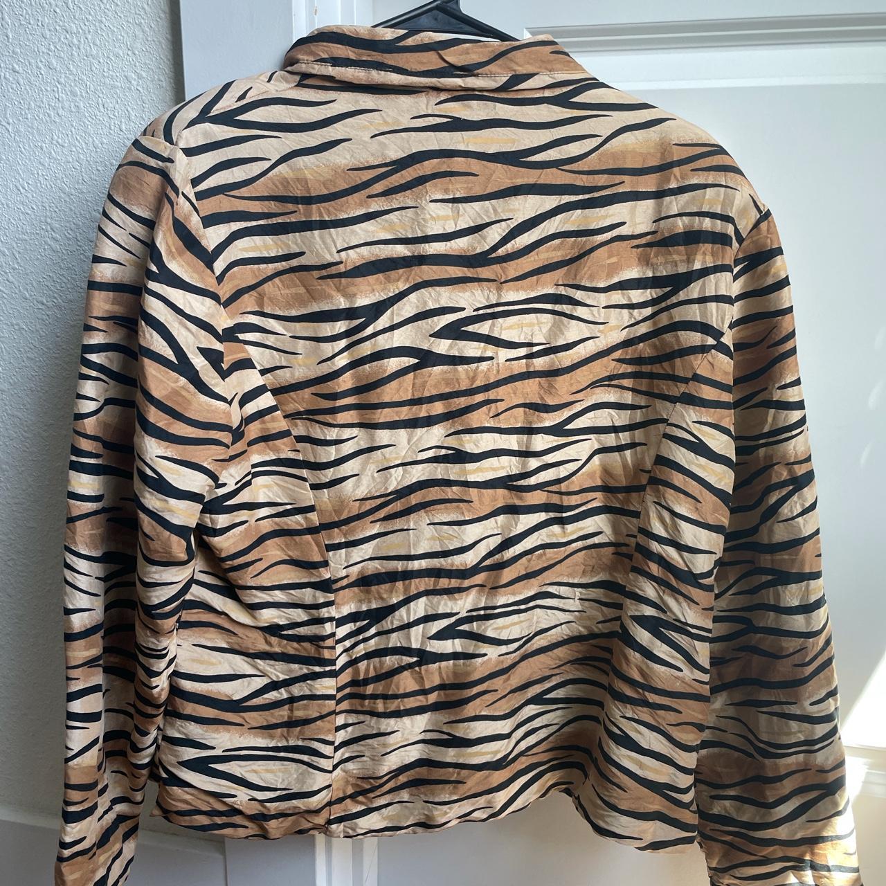 Funky Tiger Print Jacket Zip up jacket in great - Depop