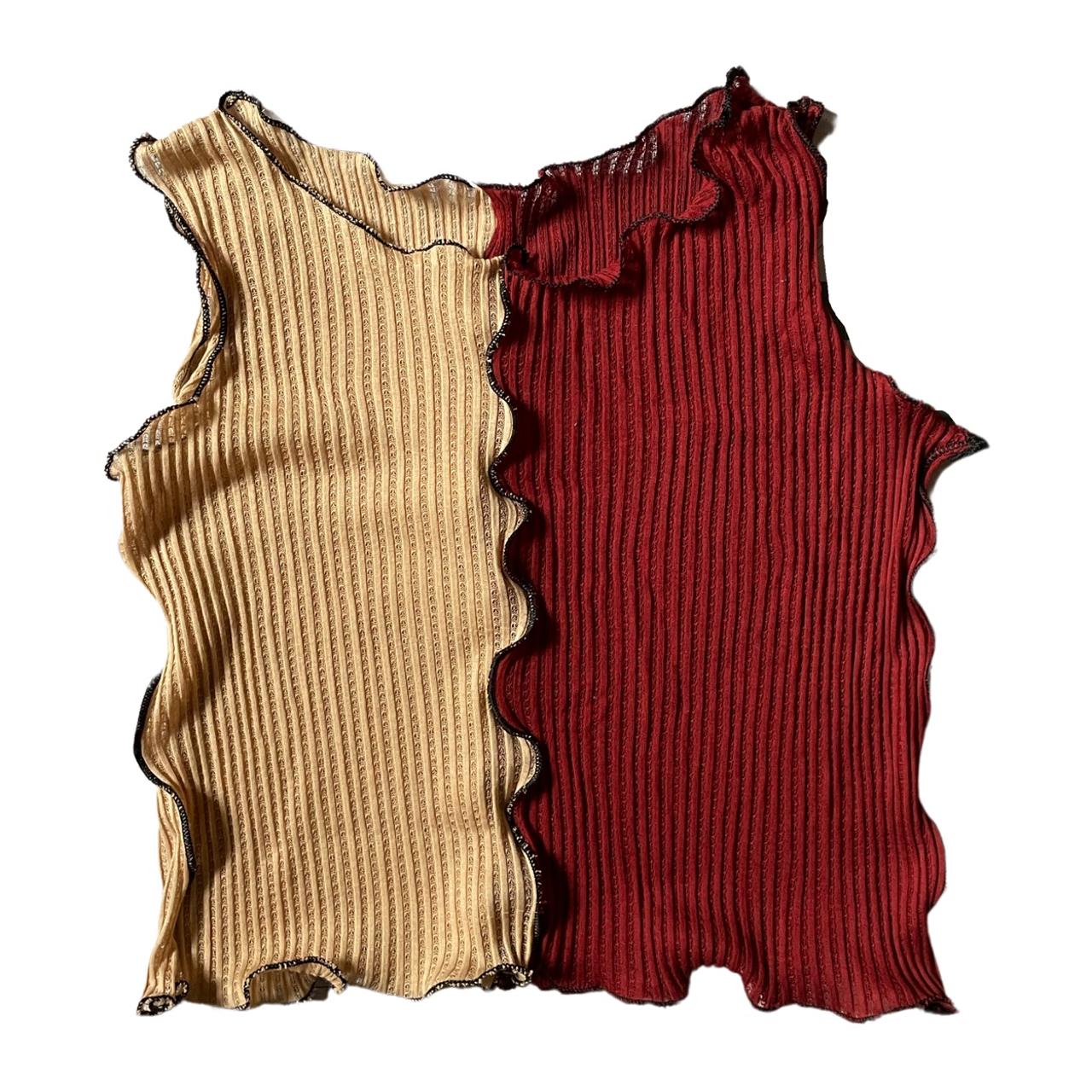Eckhaus Latta Women's Tan and Burgundy Vest