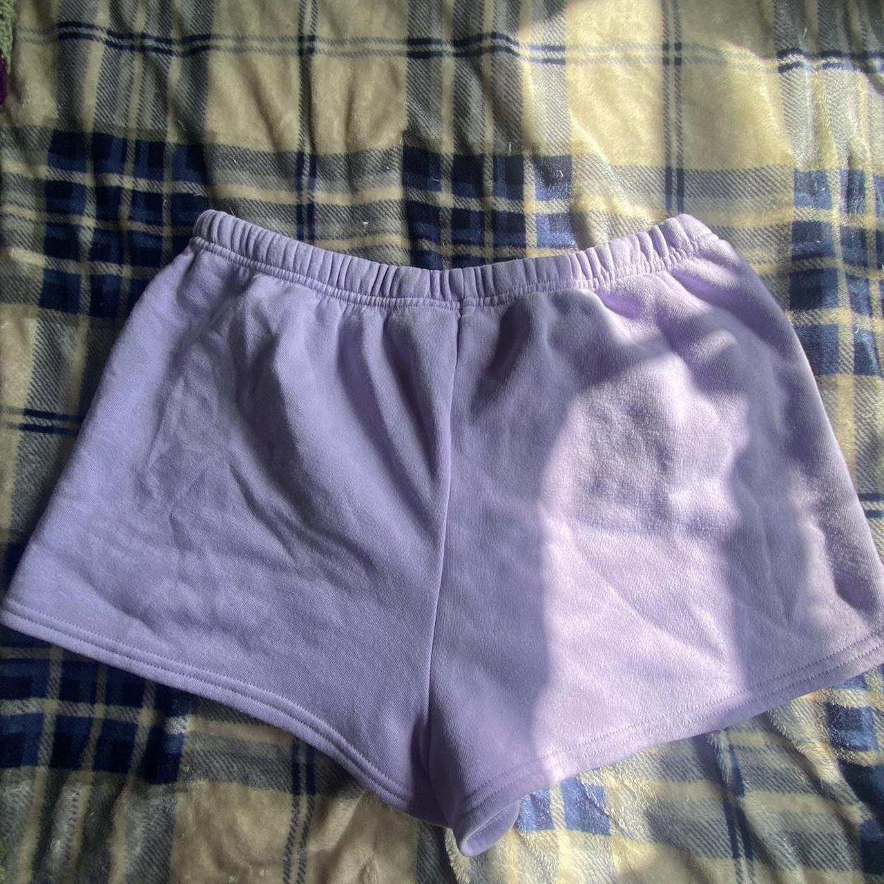 Women's Green and Purple Shorts Depop
